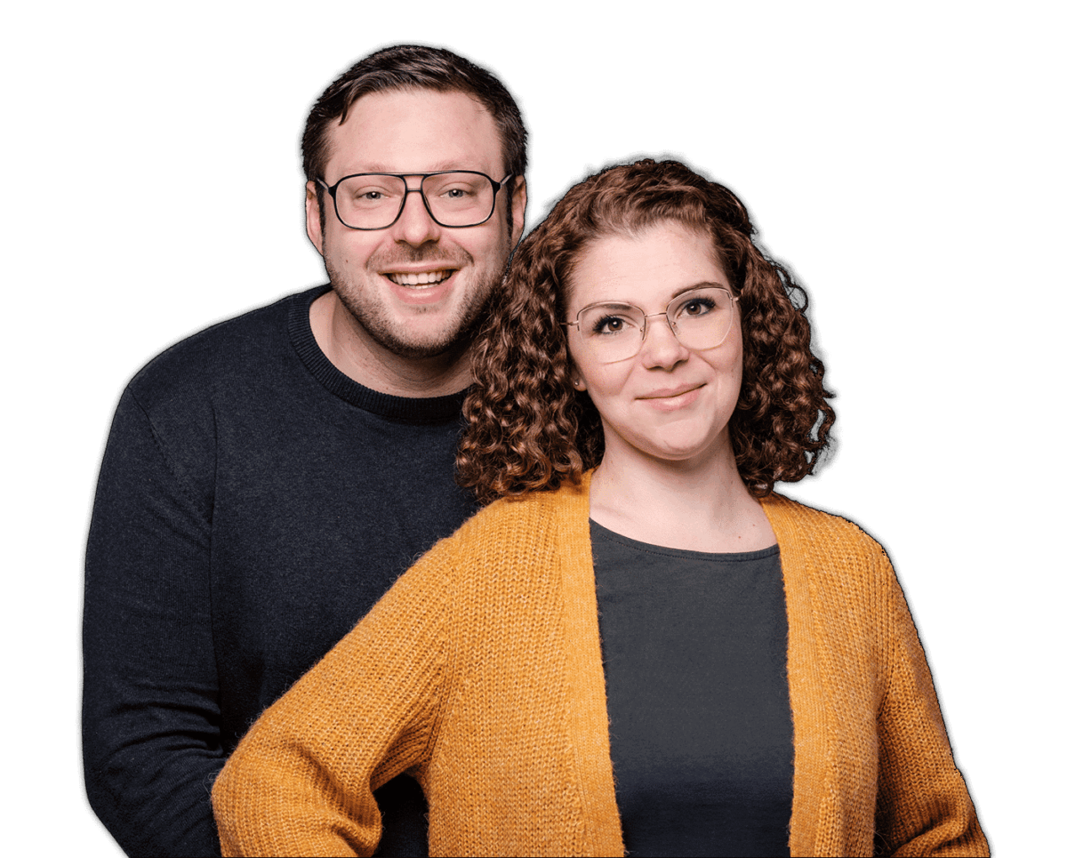 Julia und Maximilian Berenbold von den Rümpel-Helfern